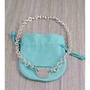 Tiffany & Co. Sterling Silver “Return to Tiffany” Oval Tag Link Necklace 15.25"